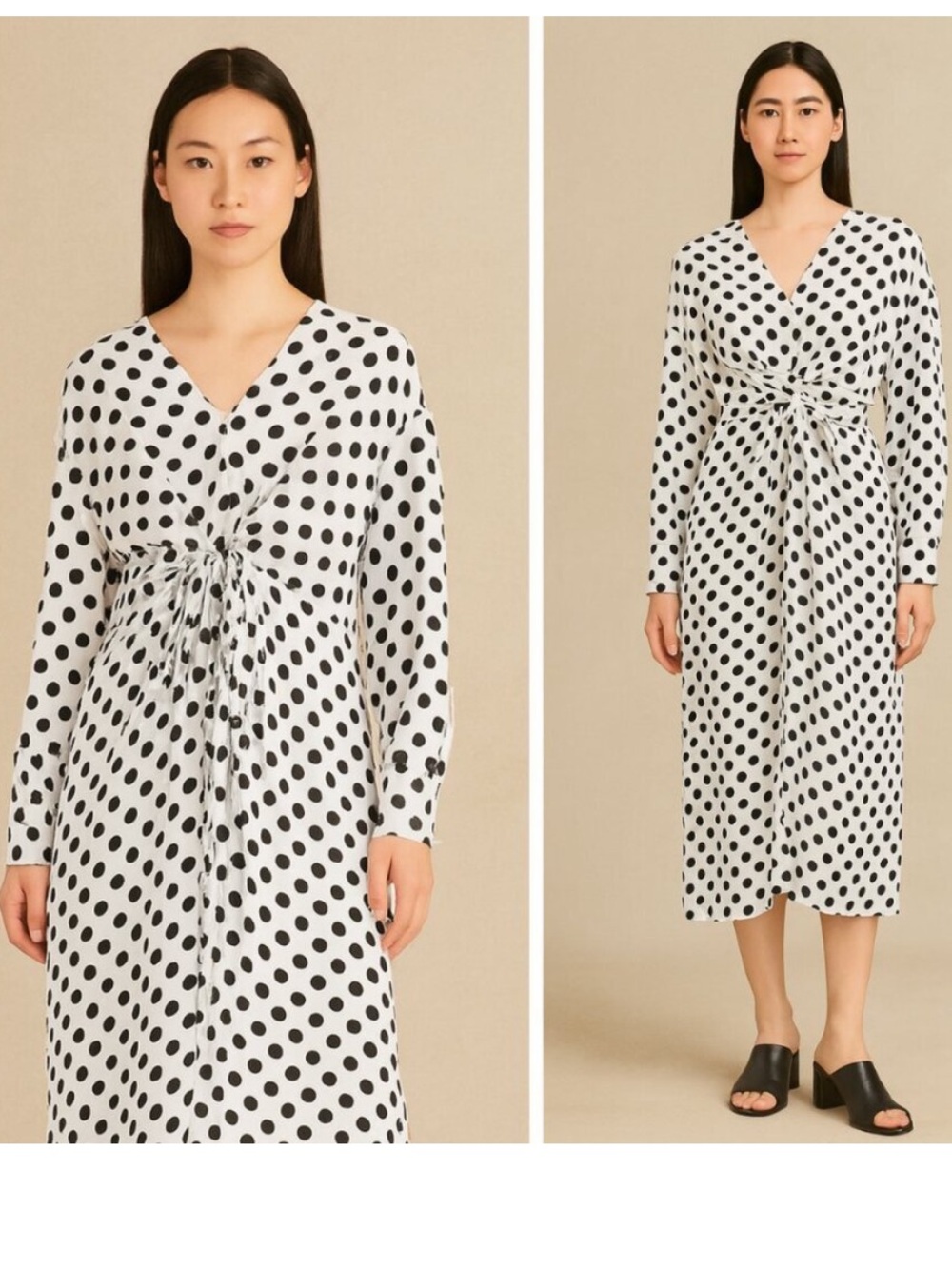 NWT Maje Ristal Polka Dot Midi Dress‎